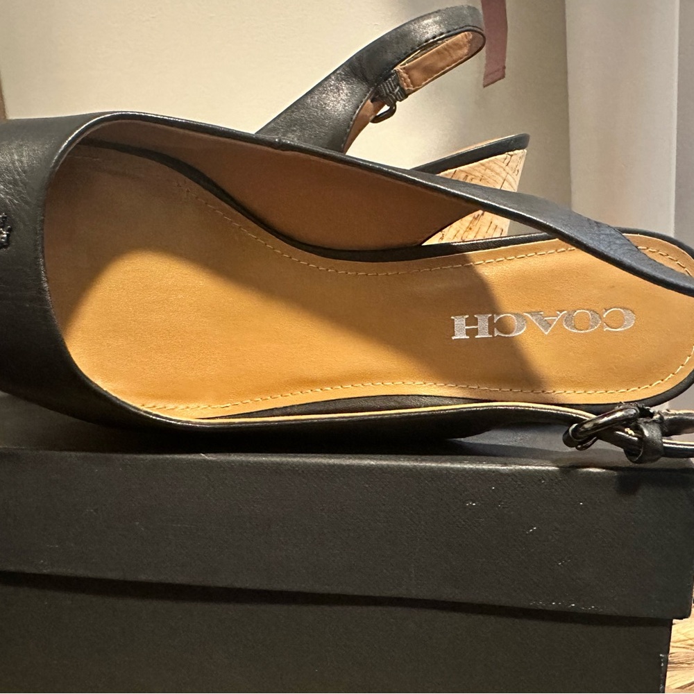 Coach Black Slingback Wedge for Women